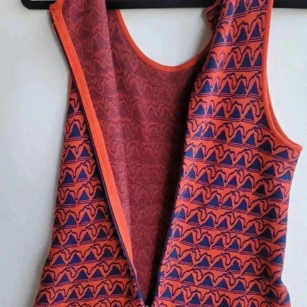Issa London orange blue sleeveless sweater dress sz small - Picture 7 of 8